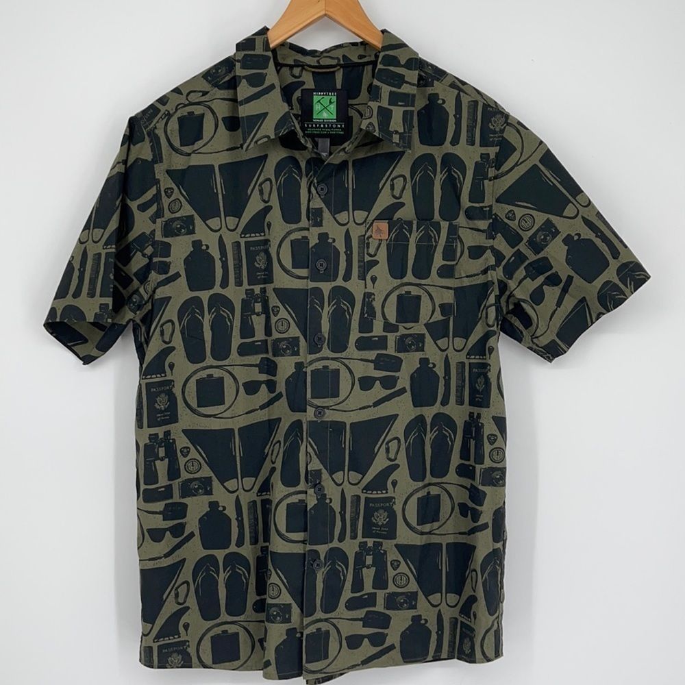 hippy tree short sleeve button up camp passport shirt